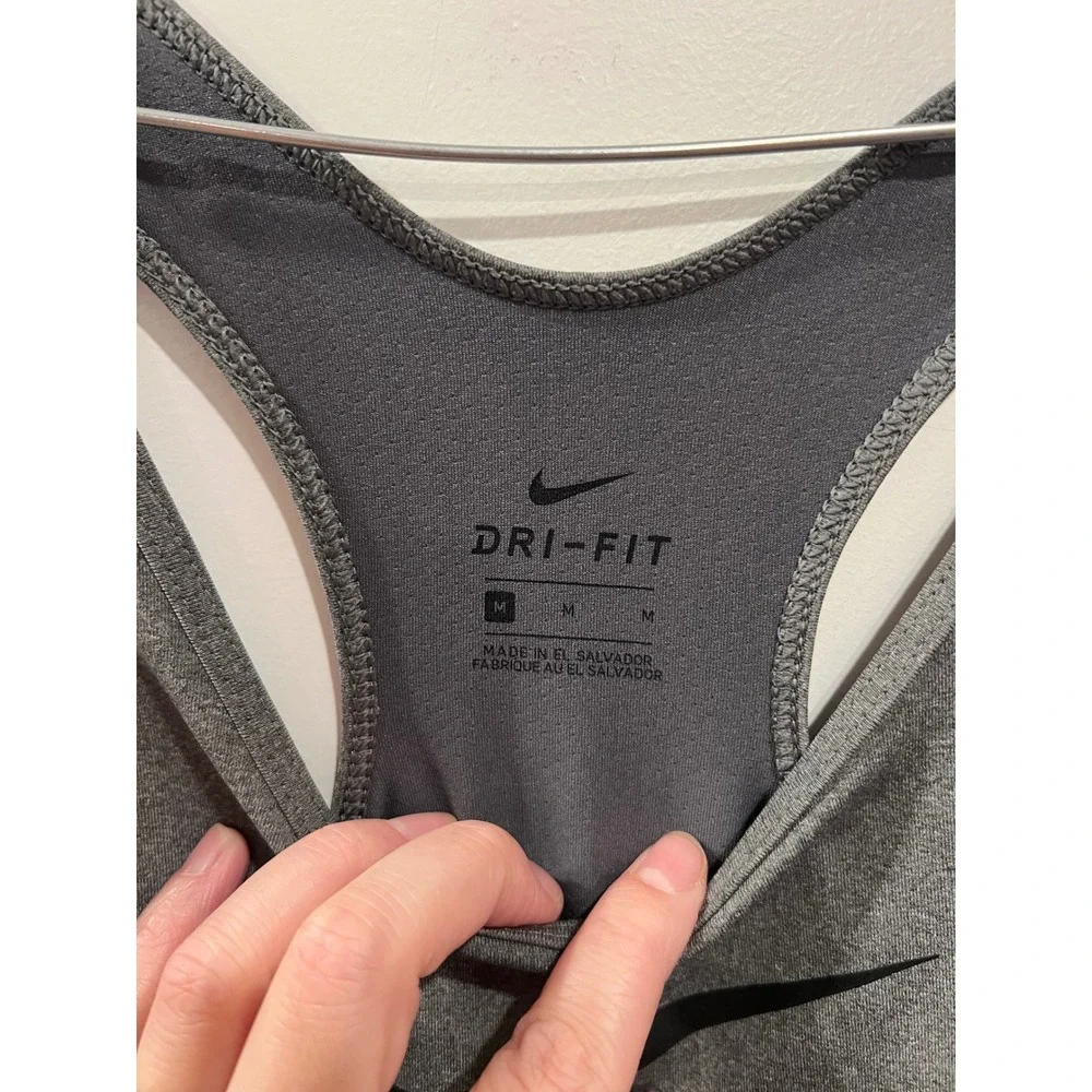 Nike Womens Tank Top Dri-FIT Racerback Gray Medium
